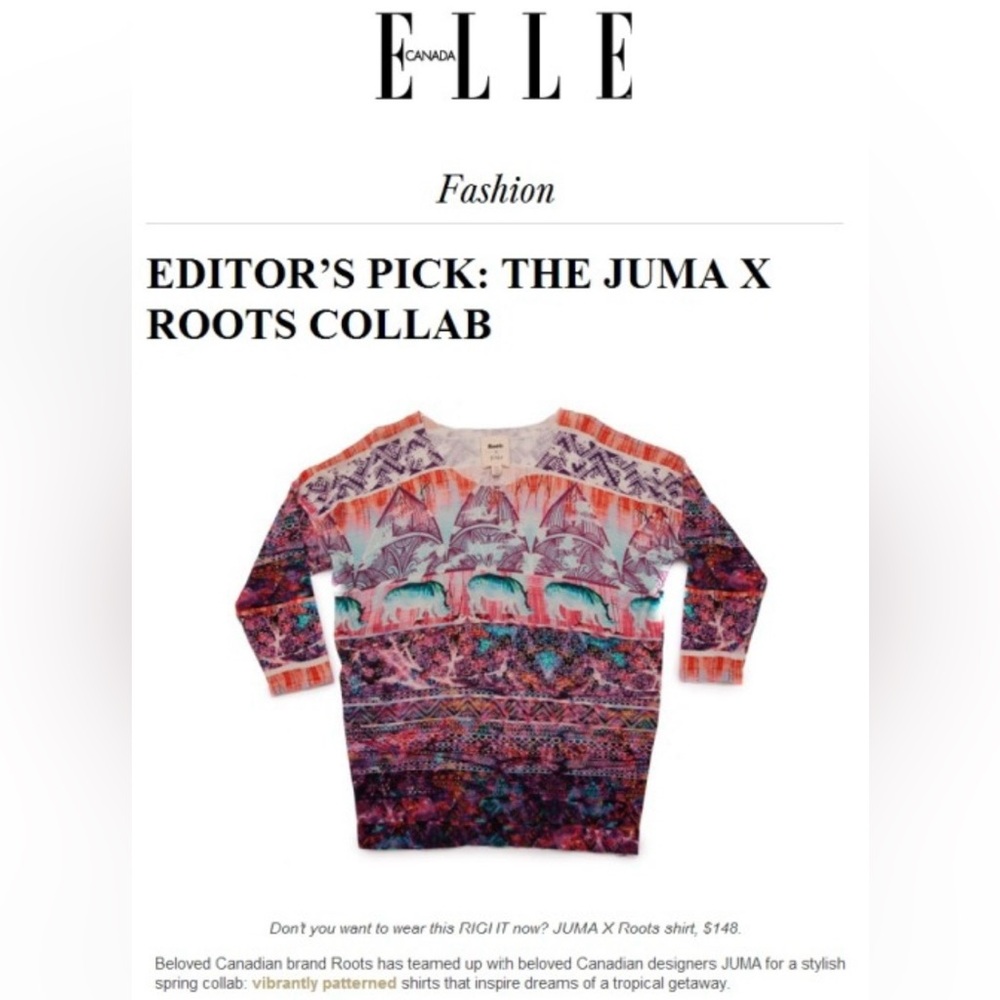 🐘 Roots x JUMA Colourful Boho Collaboration Patterned Lightweight Sweater